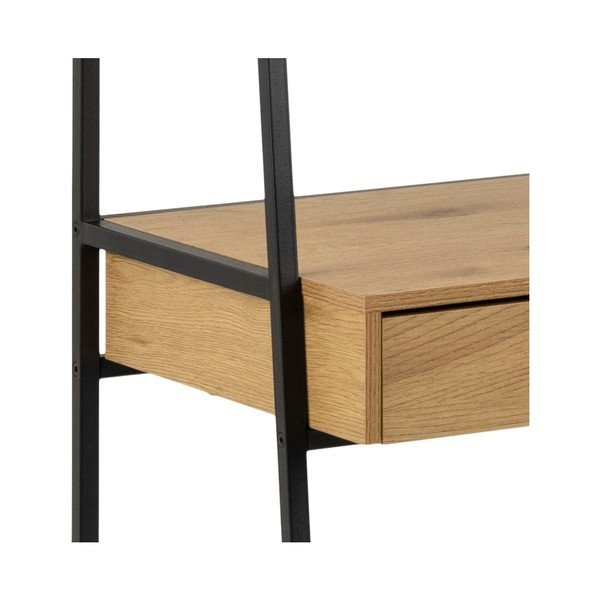 Črna knjižna omara iz hrastovega dekorja 77x175 cm Seaford - Actona-image-4