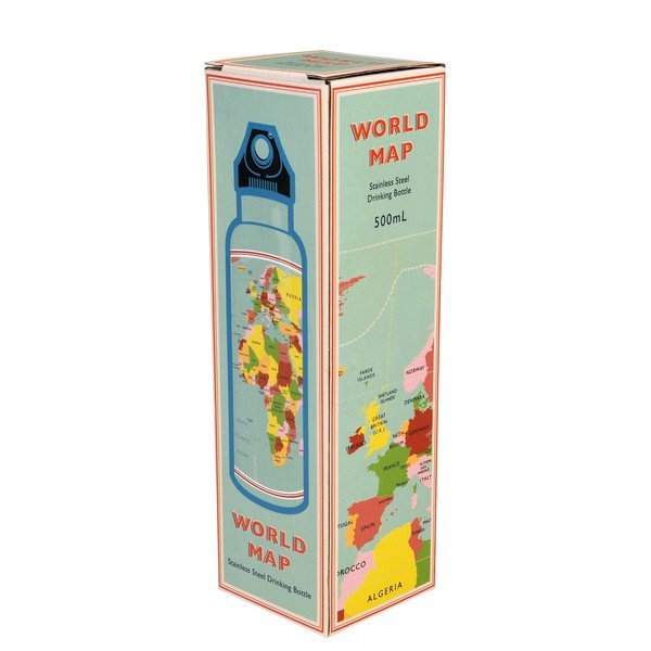 Potovalna steklenica iz nerjavečega jekla Rex London World Map-image-3