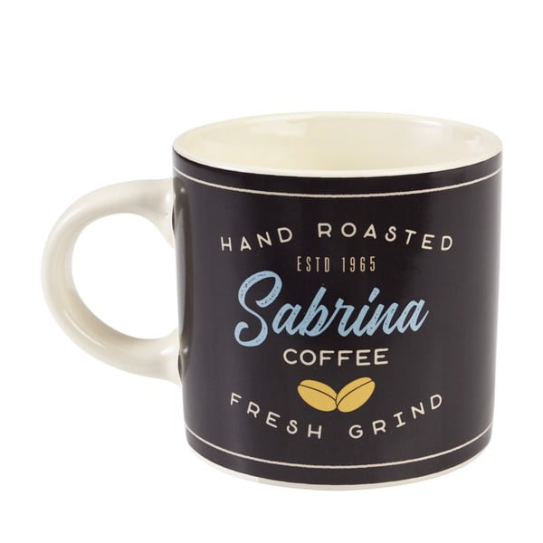 Antracitno sivo-kremno bela keramična skodelica 350 ml Sabrina – Rex London