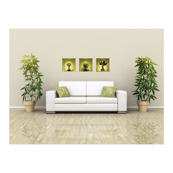 Komplet 3 nalepk s 3D učinkom Ambiance Bonsai Trees On Spot-image-2