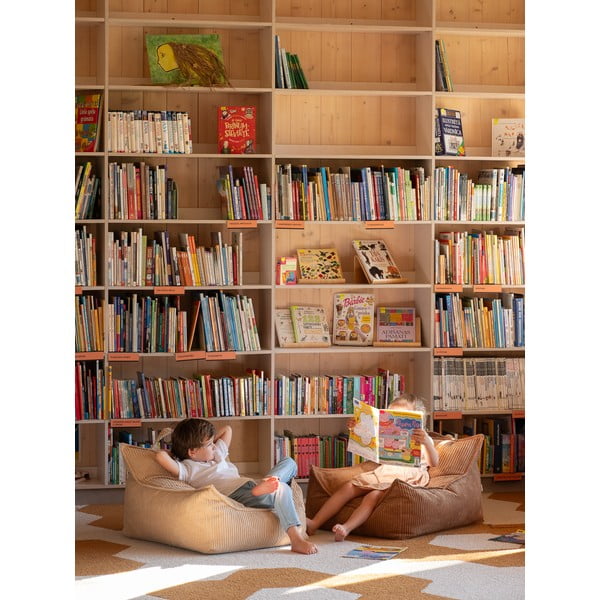 Rjava otroška vreča za sedenje iz rebrastega žameta Chair – Wigiwama-image-3