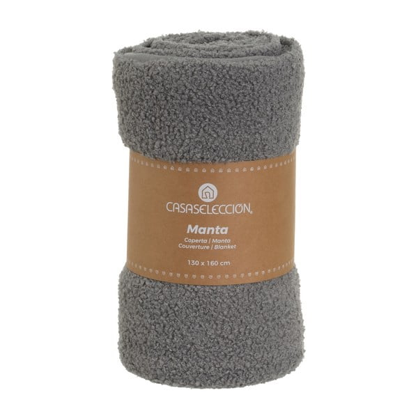 Siva odeja iz sherpa flisa 130x160 cm Sherpa Bouclé – Casa Selección-image-4