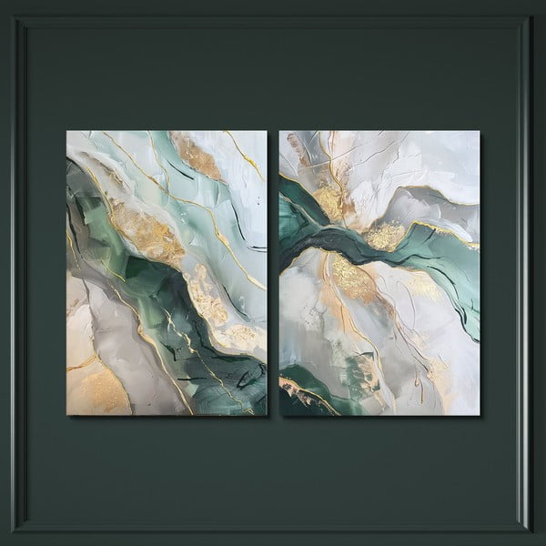 Slike z elementi ročne poslikave v kompletu 2 ks 50x70 cm Aventurine – Styler-image-3