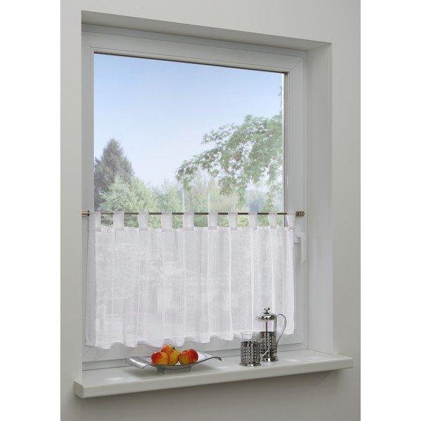 Bela prosojna zavesa  48x140 cm - Gardinia-image-2