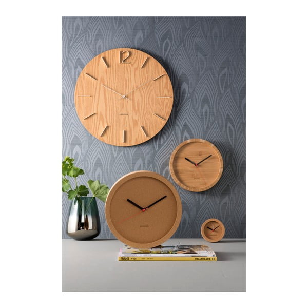 Rjava bambusova stenska ura Karlsson Tom , ⌀ 26 cm-image-2