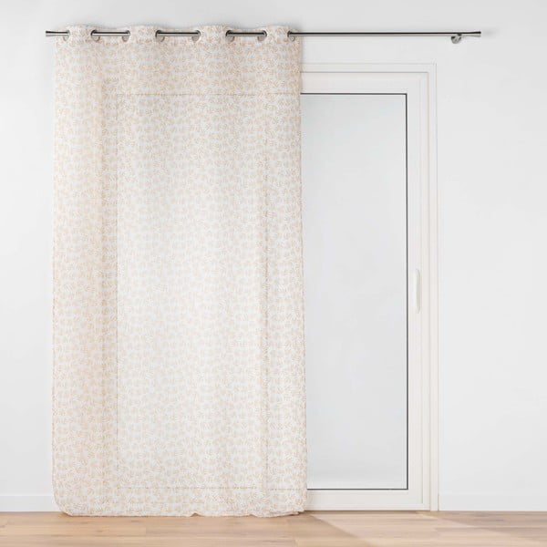 Rumeno-bela prosojna zavesa iz tančice 140x240 cm Maddy – douceur d'intérieur