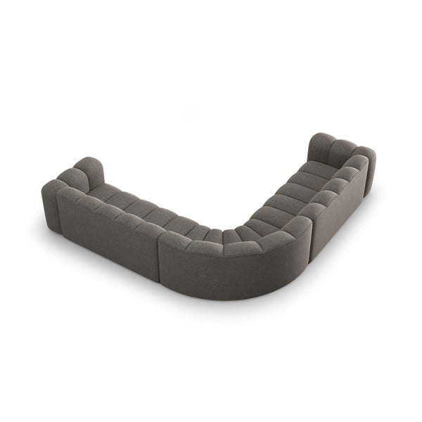 Temno siva kotna sedežna garnitura iz šenilje Lupine – Micadoni -image-3