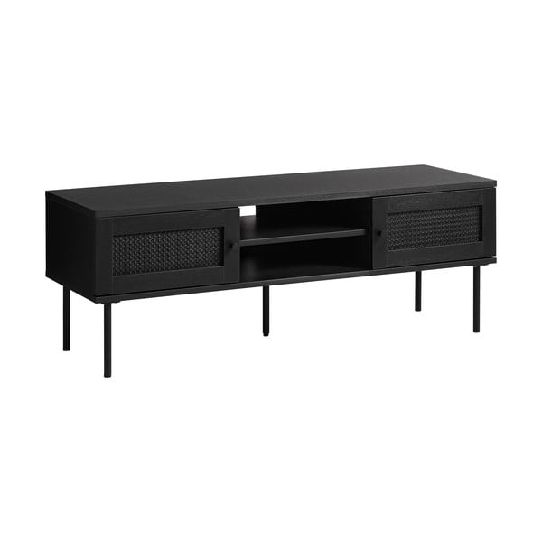Črna TV omarica v hrastovem dekorju 120x43 cm Pensacola – Unique Furniture-image-2