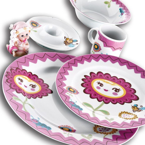 Otroški jedilni set Flower, 5 kosov