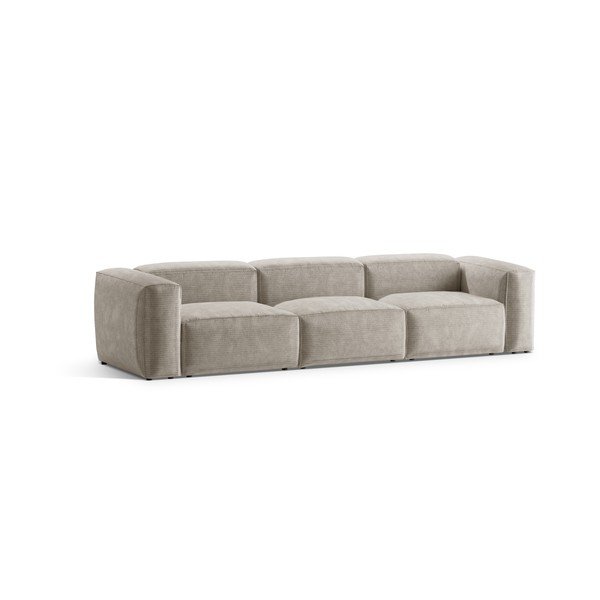 Bež sedežna garnitura iz rebrastega žameta 364 cm Bergamo – Cosmopolitan Design-image-2