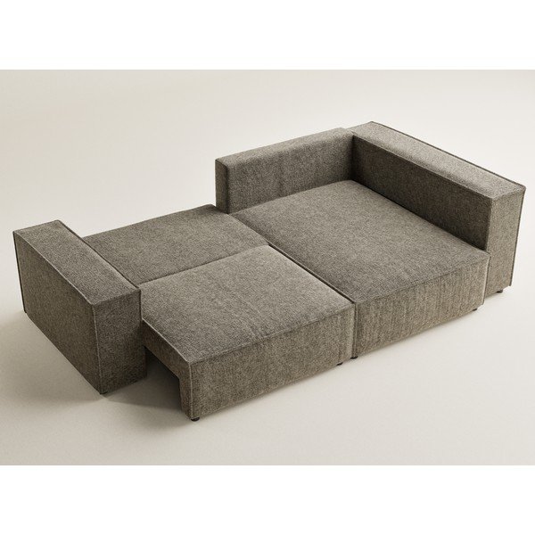 Rjava raztegljiva/s prostorom za shranjevanje kotna sedežna garnitura iz šenilje (desni kot/v obliki črke L) Tonga – Maison de Rêve-image-3