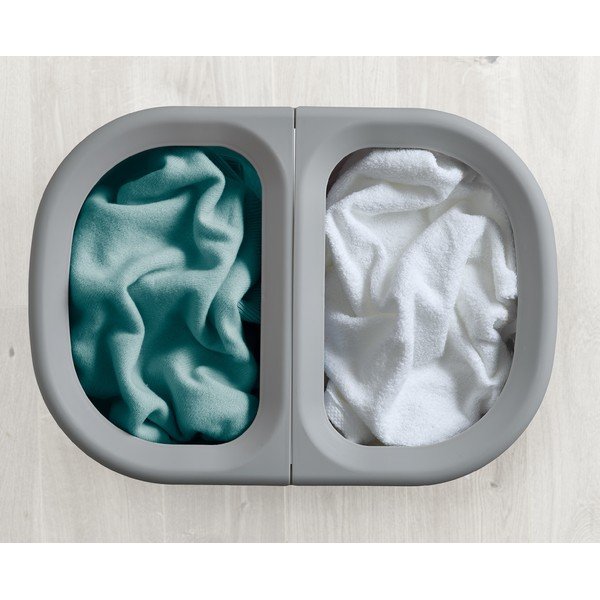 Svetlo siv tekstilni koš za perilo 2x40 l Duo – Joseph Joseph-image-2