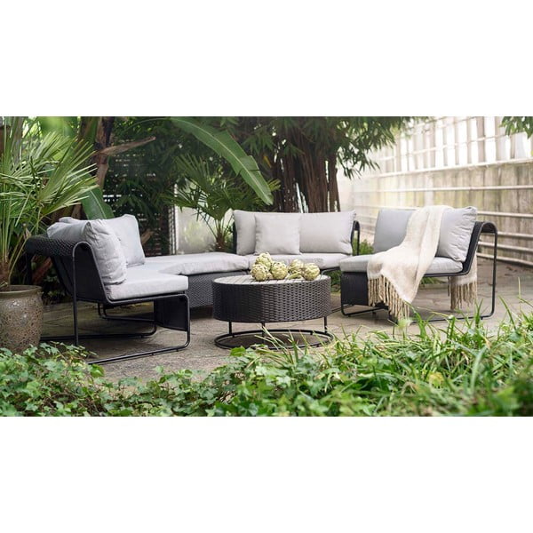 Siva vrtna sedežna garnitura za 5 oseb Rindal - Bonami Selection-image-1