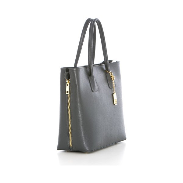Usnjena torbica Saffiano Grigio-image-3