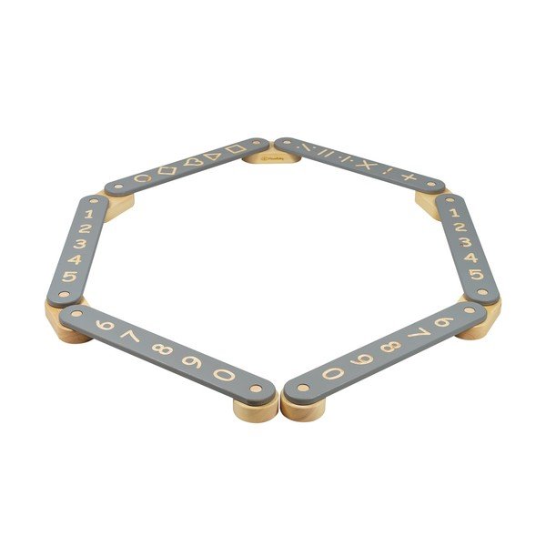 Siva čutna pot iz masivnega bora 10x408x5 cm Montessori – Meowbaby