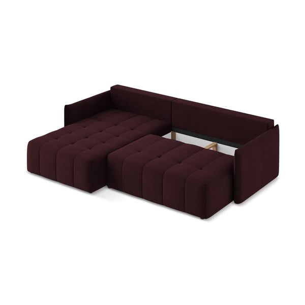 Bordo rdeča raztegljiva/s prostorom za shranjevanje kotna sedežna garnitura (levi kot/z ležalnikom) Moku – Makamii-image-4