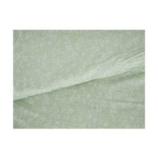 Zelena enojna posteljnina iz krepa 140x200 cm Green Flowers – B.E.S.