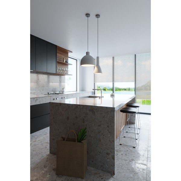 Svetlo siva viseča svetilka z betonskim senčilom ø 17 cm Mattia – Sollux-image-3