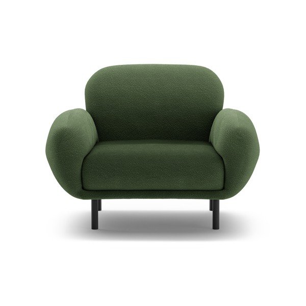 Zelen fotelj iz tkanine bouclé Poppy – Micadoni -image-1