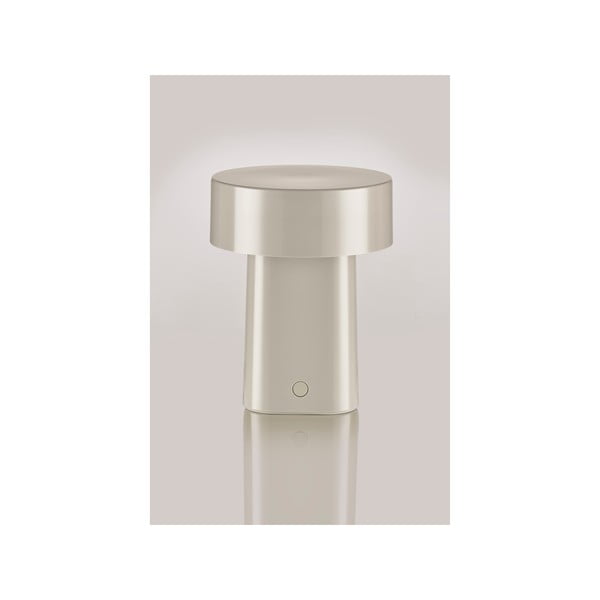 Sivo-bež plastična LED namizna svetilka (višina 18 cm) Oblong – Zone-image-4