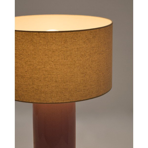 Vijolična/bež namizna svetilka s tekstilnim senčilom (višina 52 cm) Toneric – Kave Home-image-2