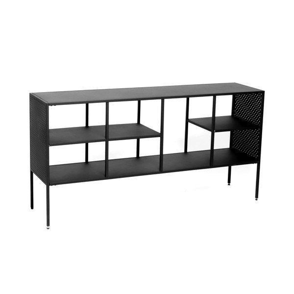 Črn kovinski regal Canett Brooks, širina 140 cm-image-2