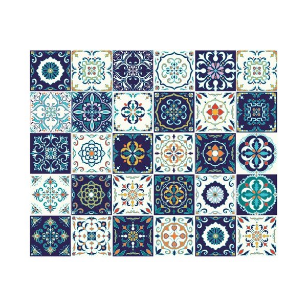 Komplet 30 dekorativnih stenskih nalepk Ambiance Forli, 15 x 15 cm-image-2