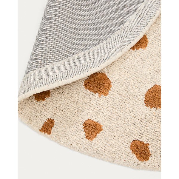 Kremno bela pralna/ročno tkana bombažna otroška preproga ø100 cm Tandani – Kave Home-image-3