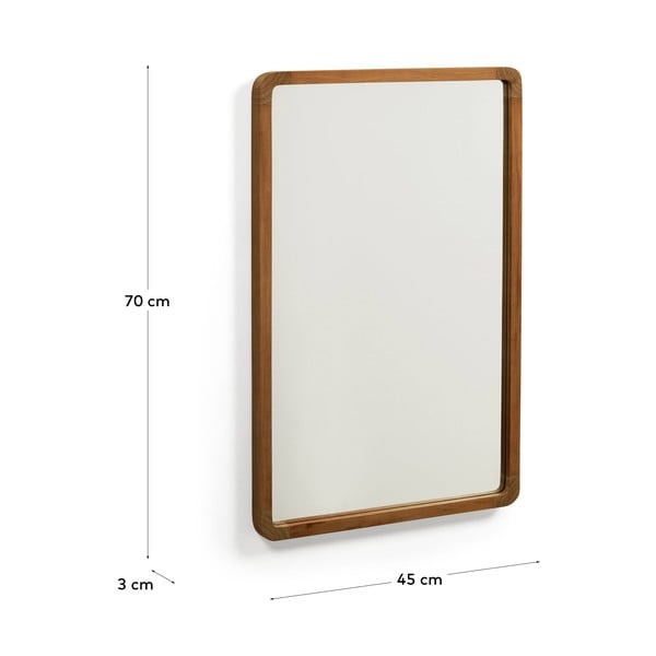 Stensko ogledalo z lesenim okvirjem 45x70 cm Shamel – Kave Home-image-4