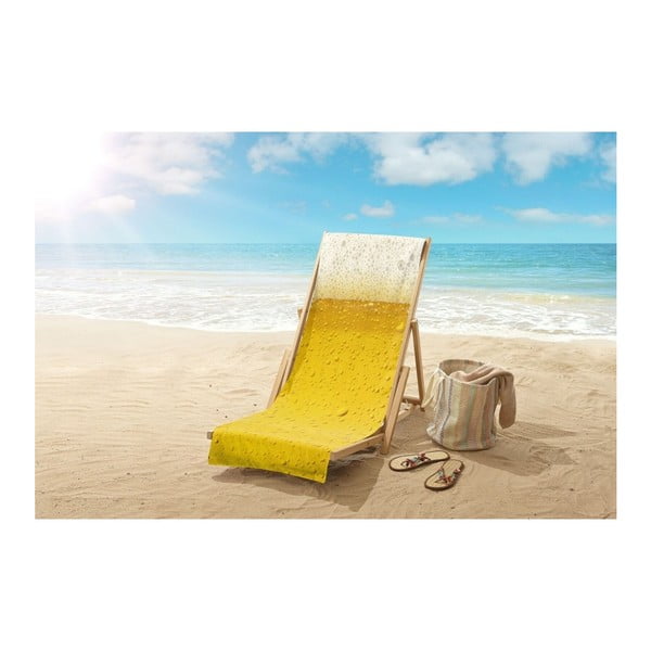 Brisača za plažo s potiskom z napisom Good Morning Beer, 100 x 180 cm-image-1