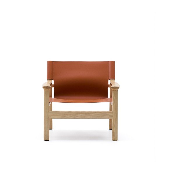 Usnjen fotelj v konjak rjavi barvi Jan – Kave Home-image-2