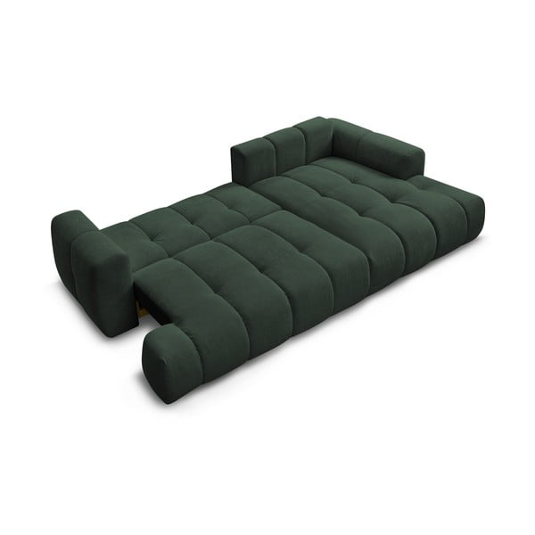 Zelena raztegljiva/s prostorom za shranjevanje kotna sedežna garnitura (desni kot/z ležalnikom) Fuji – Bobochic Paris-image-4