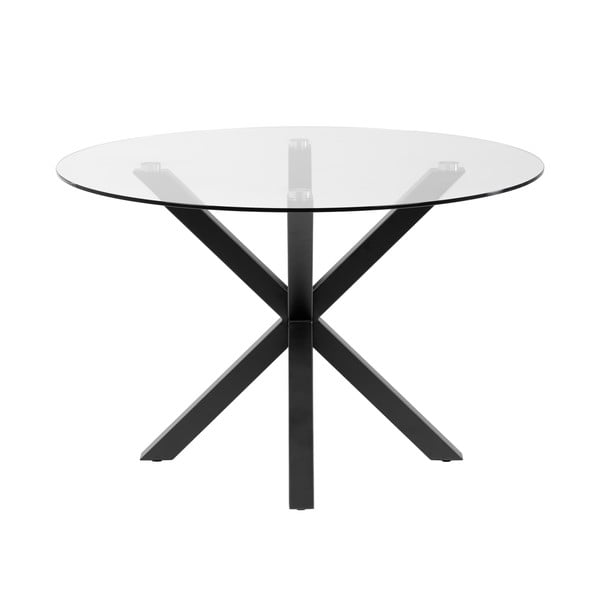 Okrogla jedilna miza s stekleno ploščo Kave Home, ø 119 cm
