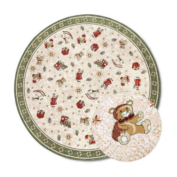 Zelena okrogla preproga z božičnim motivom iz mešanice bombaža ø 160 cm Toy's Delight Green Christmas – Villeroy&Boch