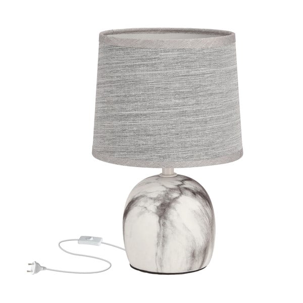 Svetlo siva namizna svetilka s tekstilnim senčnikom (višina 25 cm) Adelina – Candellux Lighting