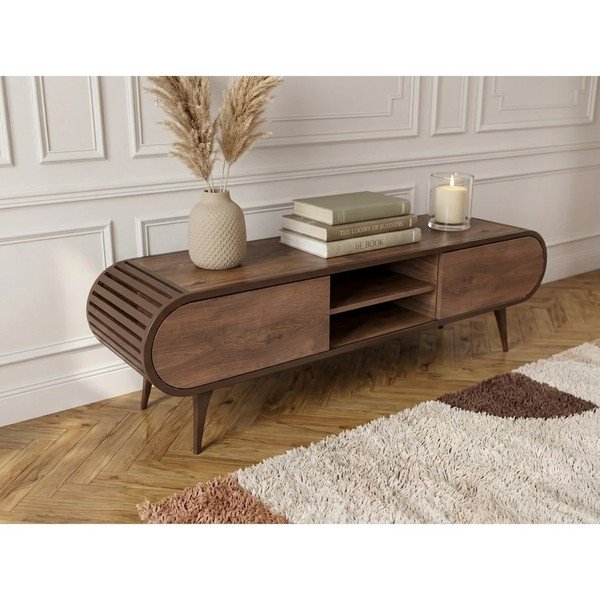 TV omarica v hrastovem dekorju v naravni barvi 180x52x40 cm Billie – Bobochic Paris-image-1