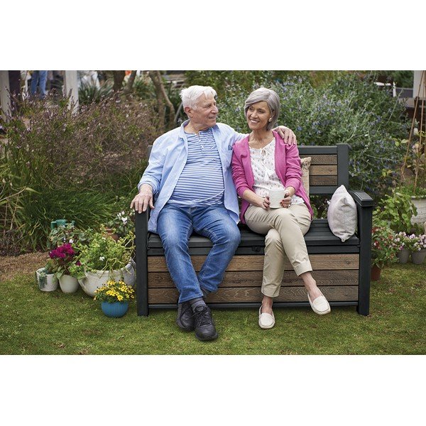 Temno rjava plastična vrtna klop Deco – Keter-image-3