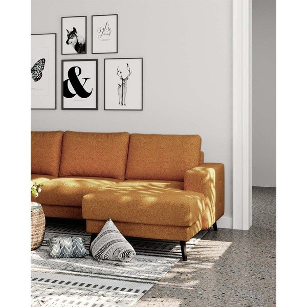 Oranžna kotna sedežna garnitura (levi kot) Fynn – Ghado-image-4