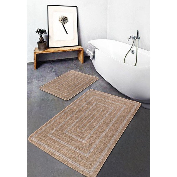 Rjave kopalniške preproge v kompletu 2 ks 60x100 cm – Mila Home-image-2