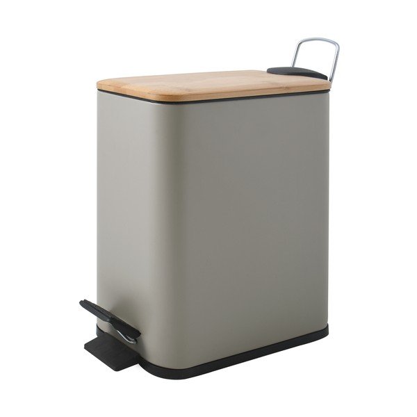 Sivorjav jeklen koš za smeti s pedalom 5 l Erik – Spirella-image-1