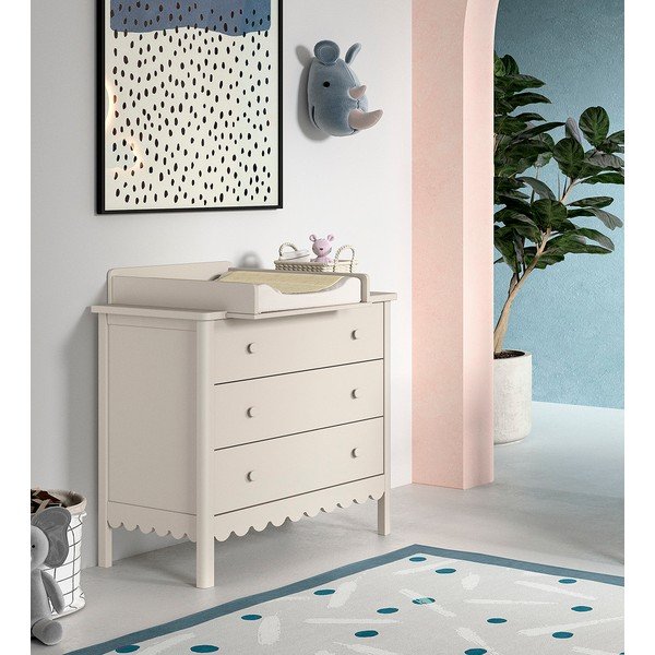 Bež otroška komoda s previjalnim pultom 89x90x55 cm Swingo – Vipack-image-1