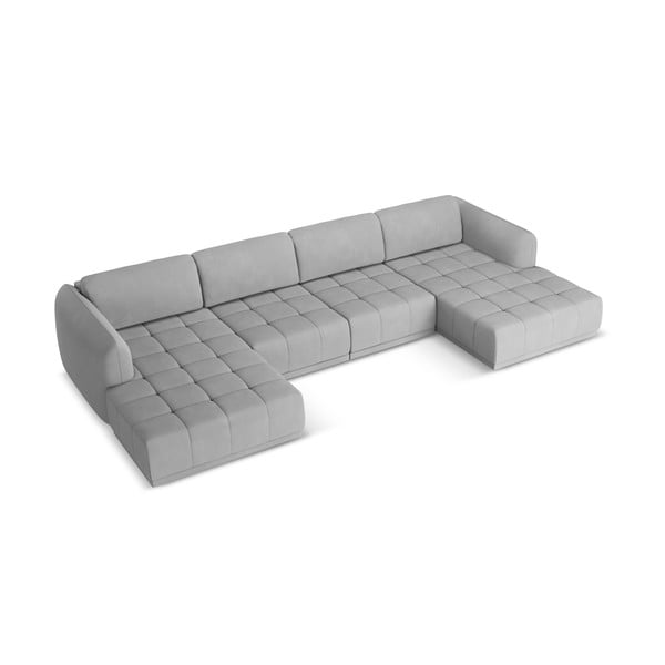 Svetlo siva kotna sedežna garnitura Hoku – Makamii-image-4