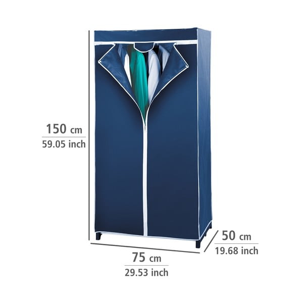 Modra zložljiva garderobna omara iz blaga Wenko Air-image-1