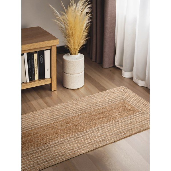 Obojestranski/ročno tkan tekač iz jute v naravni barvi/v svetli naravni barvi 80x200 cm Juno – Hanse Home-image-1