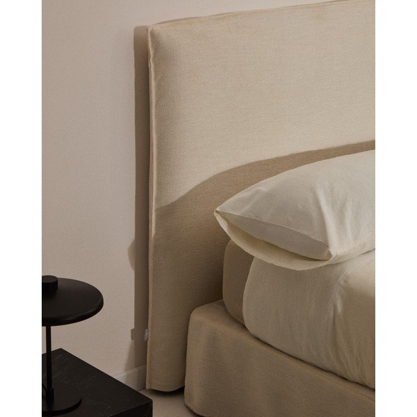 Bela oblazinjena zakonska postelja 160x200 cm Jaira – Kave Home-image-2