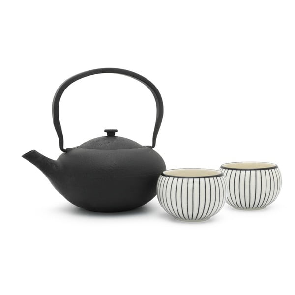 Bel/črn porcelanast/litoželezni čajni servis Shanxi – Bredemeijer