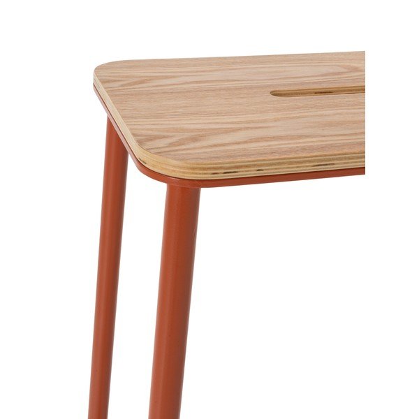 Opečnato oranžni barski stoli v kompletu 2 ks (višina sedeža 65 cm) Abba – Marckeric-image-4