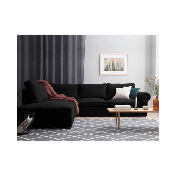 Črna kotna zofa Windsor & Co Sofas Hermes, levi kot-image-2