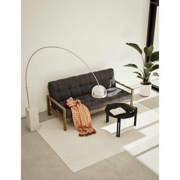 Črna okrogla mizica iz masivnega bora ø 60 cm Sticks – Karup Design-image-1