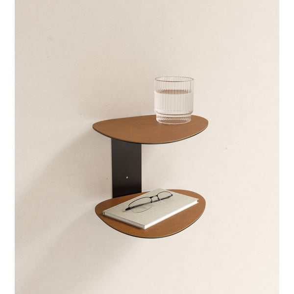 Jeklena polica v konjak rjavi barvi 29 cm Curve Bull – LIND DNA-image-1